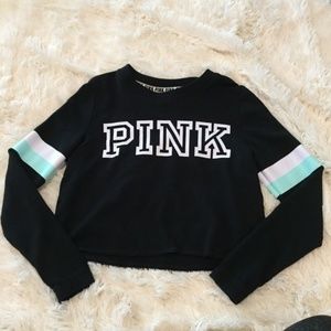 VS PINK 2016 Black Jersey Turquoise Spirit Sweater